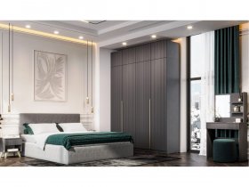 Гардеробная Эккервуд (графит) в Заозёрном - zaozyornyj.mebel-nsk.ru | фото