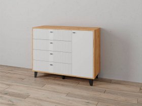 Комод «Катрин-13» (дуб крафт золотой/карбон фарфор) в Заозёрном - zaozyornyj.mebel-nsk.ru | фото