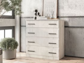 Комод Стандарт-6 NEW (дуб крафт белый) в Заозёрном - zaozyornyj.mebel-nsk.ru | фото