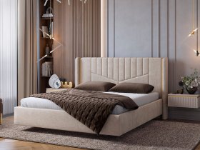 Кровать двуспальная 1,6м Диор (кашемир суфле (велюр)) в Заозёрном - zaozyornyj.mebel-nsk.ru | фото