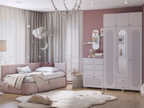 Модульная детская Милана (белое дерево/сакура) в Заозёрном - zaozyornyj.mebel-nsk.ru | фото