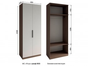 Шкаф 900 Роза (орех франклин карамельный/бежевый скин) в Заозёрном - zaozyornyj.mebel-nsk.ru | фото
