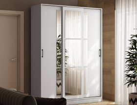 Шкаф-купе 1,6м «Стиль-2» (белый) в Заозёрном - zaozyornyj.mebel-nsk.ru | фото