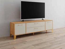 Тумба под ТВ Парус-13 (дуб крафт золотой/кашемир) в Заозёрном - zaozyornyj.mebel-nsk.ru | фото